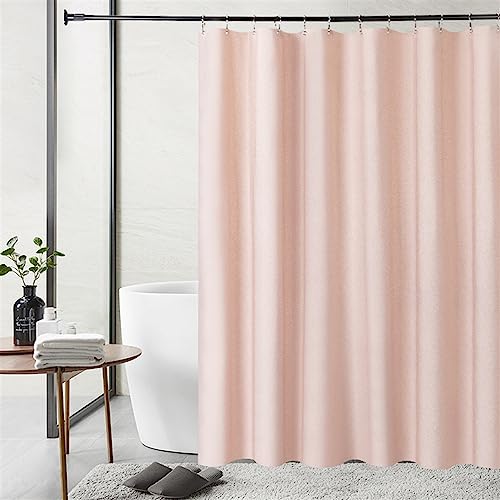 SK Studio Duschvorhang Badvorhang Textil aus Leinen Wasserdicht und Trocknet Schnell, Waschbar Hochwertig Stoff Duschvorhang Badewanne Rosa, 150x200cm von SK Studio