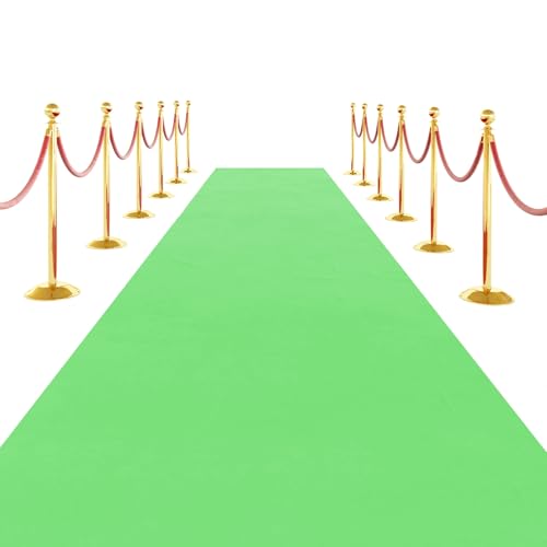 SK Studio Grün Teppich Läufer Eventteppich Hochzeitsteppich VIP Event Teppich Rutschfester Red Carpet Empfangsteppich, 1 x 5 m von SK Studio