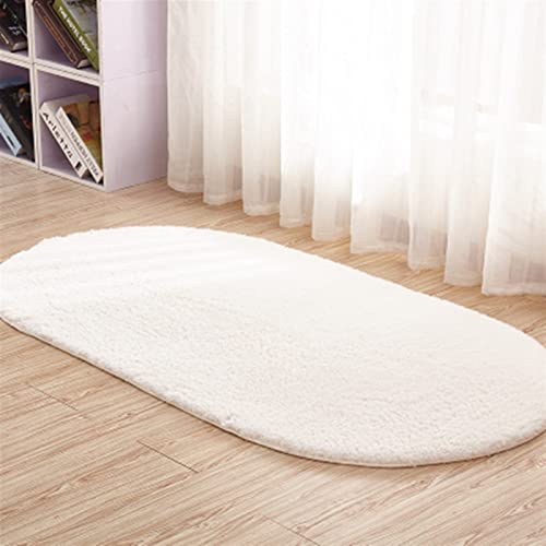 SK Studio Hochflor Shaggy Teppich Schlafzimmer Langflor Oval Modern Teppiche für Wohnzimmer, Esszimmer oder Kinderzimmer Beige, 120x200cm von SK Studio