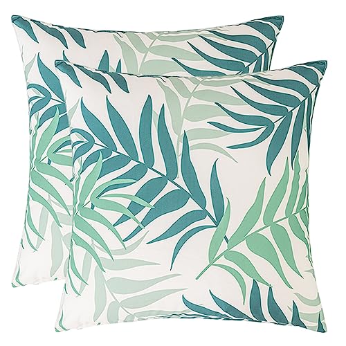 SK Studio Outdoor Kissenbezug, 2 Stück Wasserdicht Kissenhülle UV Schutz Zierkissenbezug aus Polyster für Garten Sofa Wohnzimmer Bett Grün A, 45x45cm von SK Studio