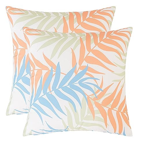 SK Studio Outdoor Kissenbezug, 2 Stück Wasserdicht Kissenhülle UV Schutz Zierkissenbezug aus Polyster für Garten Sofa Wohnzimmer Bett Orangeblau, 45x45cm von SK Studio