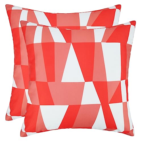 SK Studio Outdoor Kissenbezug, 2 Stück Wasserdicht Kissenhülle UV Schutz Zierkissenbezug aus Polyster für Garten Sofa Wohnzimmer Bett Orangeweiß, 45x45cm von SK Studio