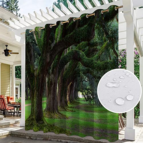 SK Studio Outdoor Vorhang Wetterfest, 2er Set Wasserdicht Sichtschutz Sonnenschutz mit Wasserfall-Walddruckmuster für Balkon Terrasse Veranda Stil 13, 264x183cm SK Studio Outdoor Vorhang Wetterfest, 2er Set Wasserdicht Sichtschutz Sonnenschutz mit Wasserfall-Walddruckmuster für Balkon Terrasse Veranda Stil 13, 264x183cm von SK Studio