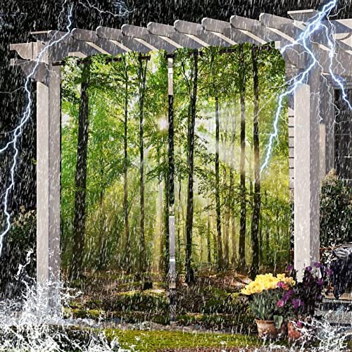 SK Studio Outdoor Vorhang Wetterfest, 2er Set Wasserdicht Sichtschutz Sonnenschutz mit Wasserfall-Walddruckmuster für Balkon Terrasse Veranda Stil 8, 210x230cm von SK Studio