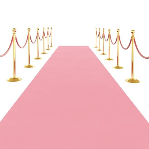 SK Studio Rosa Teppich Läufer Eventteppich Hochzeitsteppich VIP Event Teppich Rutschfester Red Carpet Empfangsteppich, 1 x 5 m von SK Studio