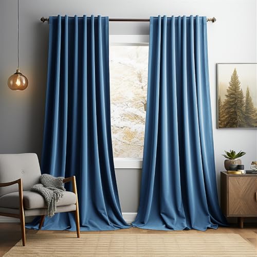 SK Studio Samtvorhang 2er Set H244 x B132 cm Blickdicht Verdunklungsvorhänge ösen Samt Gardinen Verdunkelung Thermovorhang, Blau SK Studio Samtvorhang 2er Set H244 x B132 cm Blickdicht Verdunklungsvorhänge ösen Samt Gardinen Verdunkelung Thermovorhang, Blau von SK Studio