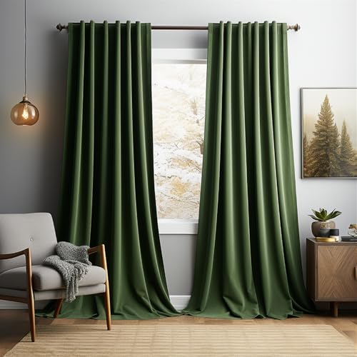 SK Studio Samtvorhang 2er Set H305 x B132 cm Blickdicht Verdunklungsvorhänge ösen Samt Gardinen Verdunkelung Thermovorhang, Grün SK Studio Samtvorhang 2er Set H305 x B132 cm Blickdicht Verdunklungsvorhänge ösen Samt Gardinen Verdunkelung Thermovorhang, Grün von SK Studio