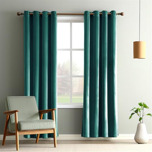 SK Studio Samtvorhang mit Kräuselband 2er Set H175 x B140 cm Blickdicht Verdunklungsvorhänge Samt Gardinen Verdunkelung Thermovorhang, Dunkelgrün SK Studio Samtvorhang mit Kräuselband 2er Set H175 x B140 cm Blickdicht Verdunklungsvorhänge Samt Gardinen Verdunkelung Thermovorhang, Dunkelgrün von SK Studio