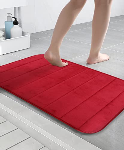 SK Studio Saugfähiger Weicher Gedächtnis Schaum Bad Groß Matten Nicht Beleg Badezimmer Wolldecke Teppich Rot 60x160cm von SK Studio