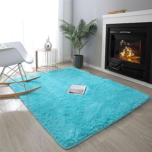 SK Studio Teppich Wohnzimmer Hochflor Shaggy rutschfest Waschbar Weiche Teppich für Schlafzimmer, Kinderzimmer Blau, 160x200cm SK Studio Teppich Wohnzimmer Hochflor Shaggy rutschfest Waschbar Weiche Teppich für Schlafzimmer, Kinderzimmer Blau, 160x200cm von SK Studio