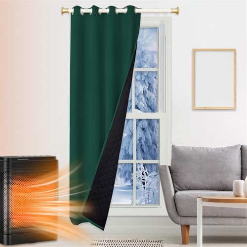 SK Studio Thermo Türvorhang Kälteschutz 105x210cm, Wasserdicht Winter Vorhänge Wärmeisolierend Dicke Gardinen Raumteiler mit Ösen für Türen Schlafzimmer, Dunkelgrün SK Studio Thermo Türvorhang Kälteschutz 105x210cm, Wasserdicht Winter Vorhänge Wärmeisolierend Dicke Gardinen Raumteiler mit Ösen für Türen Schlafzimmer, Dunkelgrün von SK Studio