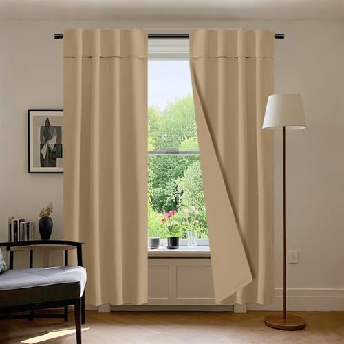 SK Studio Verdunklungsvorhänge Vorhang Blickdicht 2er Set H183 x B91 cm Gardinen Thermovorhang Hitzeschutz Vorhänge für Wohnzimmer Schlafzimmer, Khaki SK Studio Verdunklungsvorhänge Vorhang Blickdicht 2er Set H183 x B91 cm Gardinen Thermovorhang Hitzeschutz Vorhänge für Wohnzimmer Schlafzimmer, Khaki von SK Studio