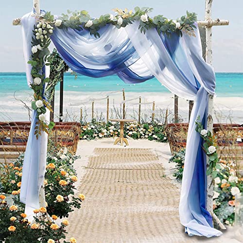 SK Stuido Querbehang Transparente Gardinen Schals Voile Vorhang Freihanddeko Dekoschals Gardinen Dekoschals Vorhang für Party Hochzeit Schlafzimmer 1 Stück Blau, 130x366cm SK Stuido Querbehang Transparente Gardinen Schals Voile Vorhang Freihanddeko Dekoschals Gardinen Dekoschals Vorhang für Party Hochzeit Schlafzimmer 1 Stück Blau, 130x366cm von SK Studio