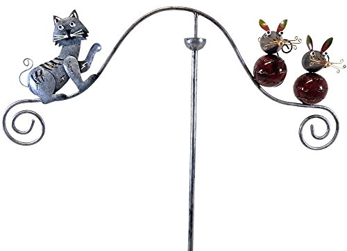 BWA Metall Garten Windspinner, Balance der Anteile - Anpirschen Katze und Mäuse von SK Style