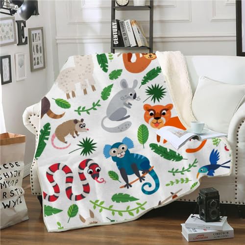 SK-YBB Kuscheldecke 130x150 Kinder Cartoon Cartoon-Tiere Fleecedecke für Bett Sofa Kleinkind Flanell Fleece Cartoon-Tiere für Jungen Mädchen Geschenke Schlafzimmer Büro Sofa Decke von SK-YBB