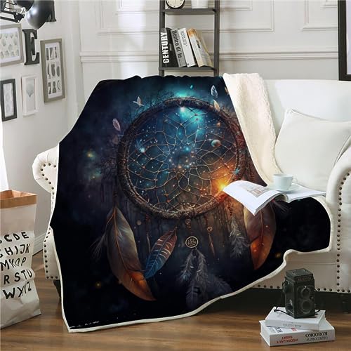 SK-YBB Kuscheldecke 130x150 Kinder Cartoon Traumfänger Fleecedecke für Bett Sofa Kleinkind Flanell Fleece Bohème-Stil für Jungen Mädchen Geschenke Schlafzimmer Büro Sofa Decke von SK-YBB