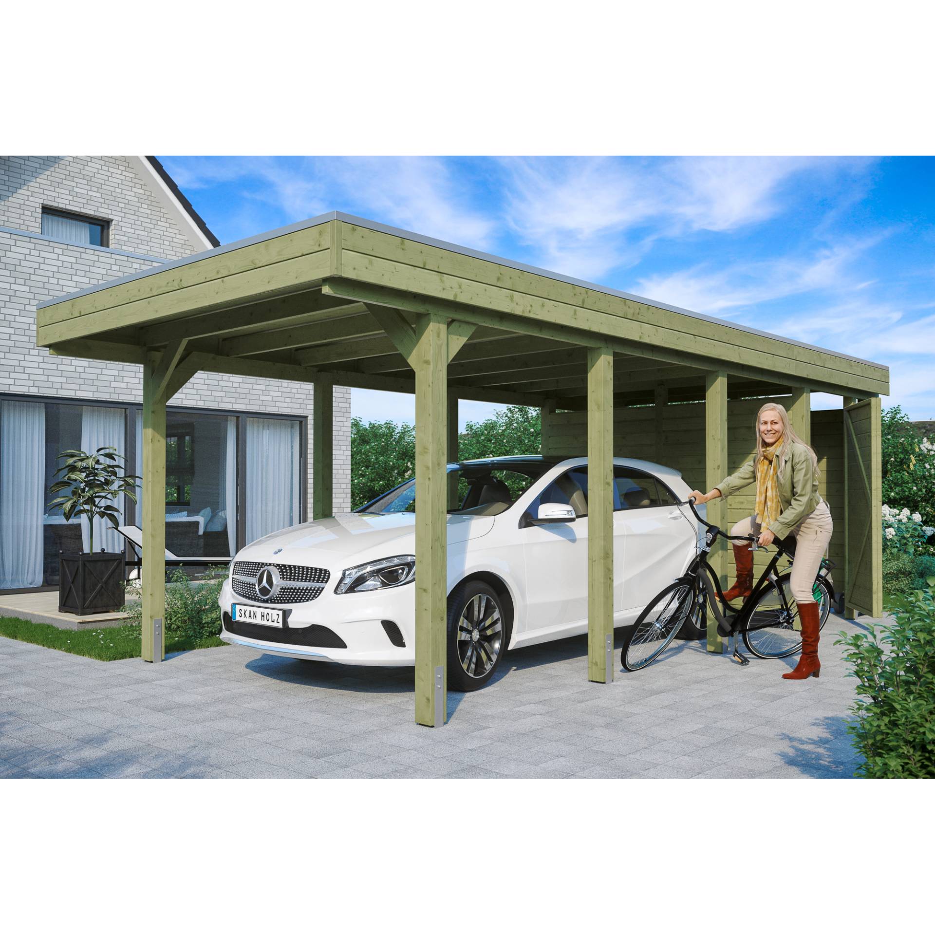 SKAN HOLZ Einzelcarport 'Friesland' 314 x 708 cm KDI imprägniert Set 2 m. Abstellraum SKAN HOLZ Einzelcarport 'Friesland' 314 x 708 cm KDI imprägniert Set 2 m. Abstellraum von SKAN HOLZ