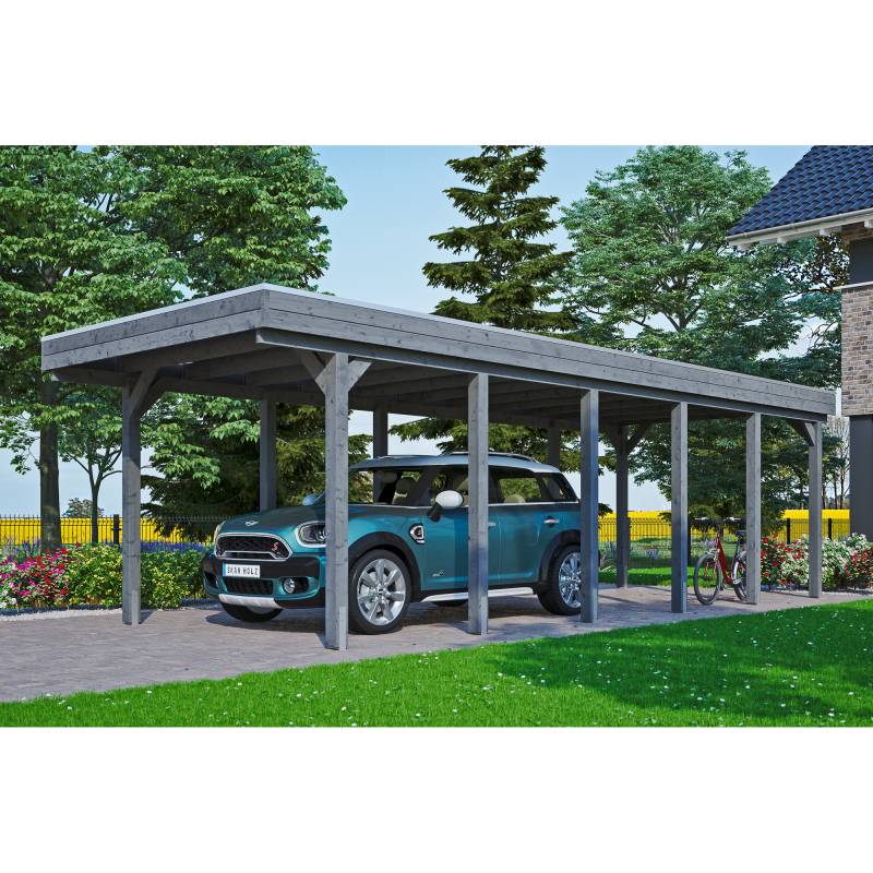 SKAN HOLZ Einzelcarport 'Friesland' mit EPDM-Dachfolie 314 x 860 cm schiefergrau von SKAN HOLZ