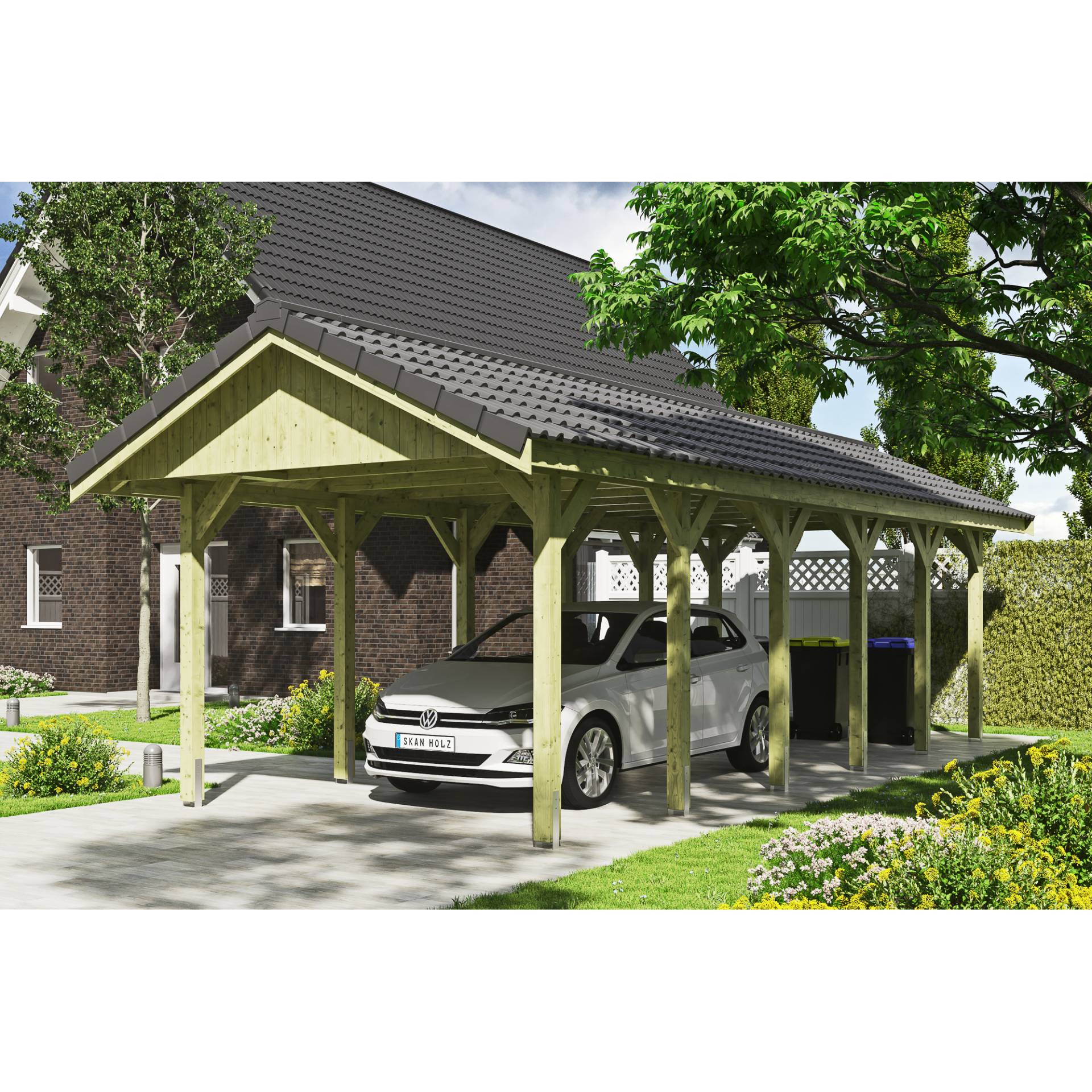 SKAN HOLZ Einzelcarport 'Wallgau' mit Dachlattung 380 x 900 cm natur SKAN HOLZ Einzelcarport 'Wallgau' mit Dachlattung 380 x 900 cm natur von SKAN HOLZ