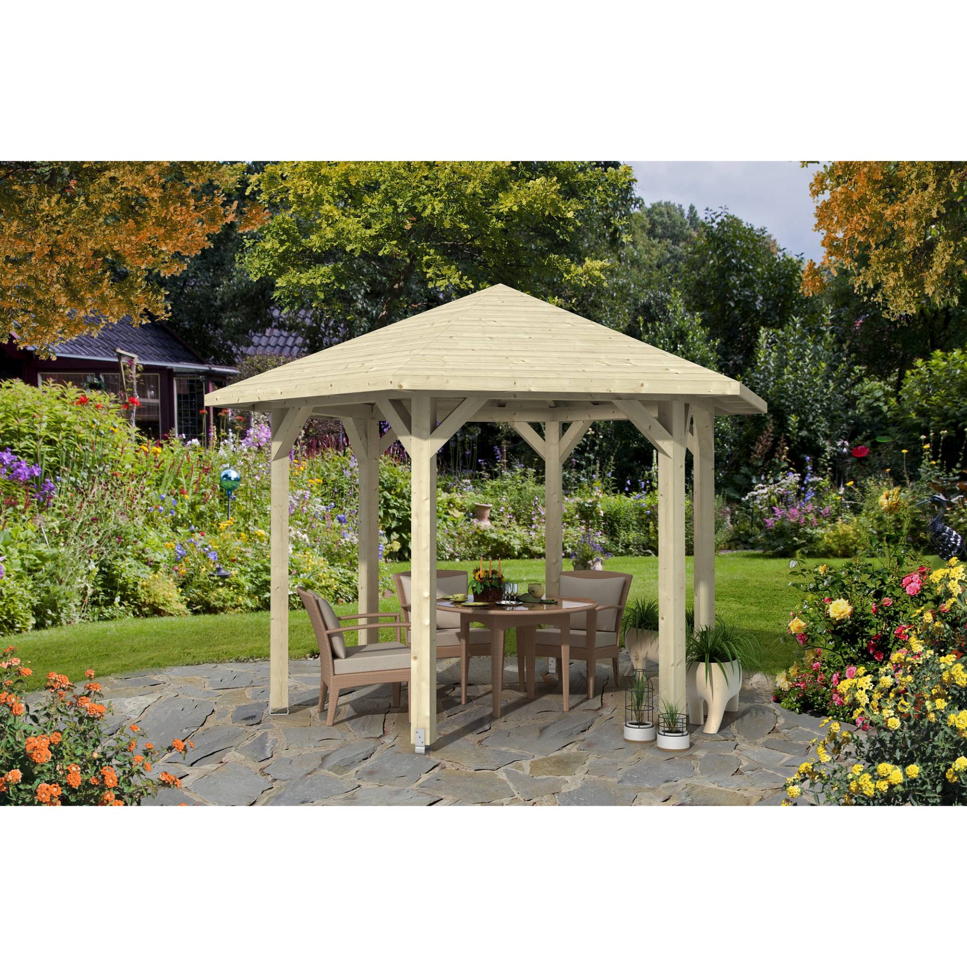 SKAN HOLZ Pavillon 'Nancy 2' Fichte natur Ø 420 cm SKAN HOLZ Pavillon 'Nancy 2' Fichte natur Ø 420 cm von SKAN HOLZ