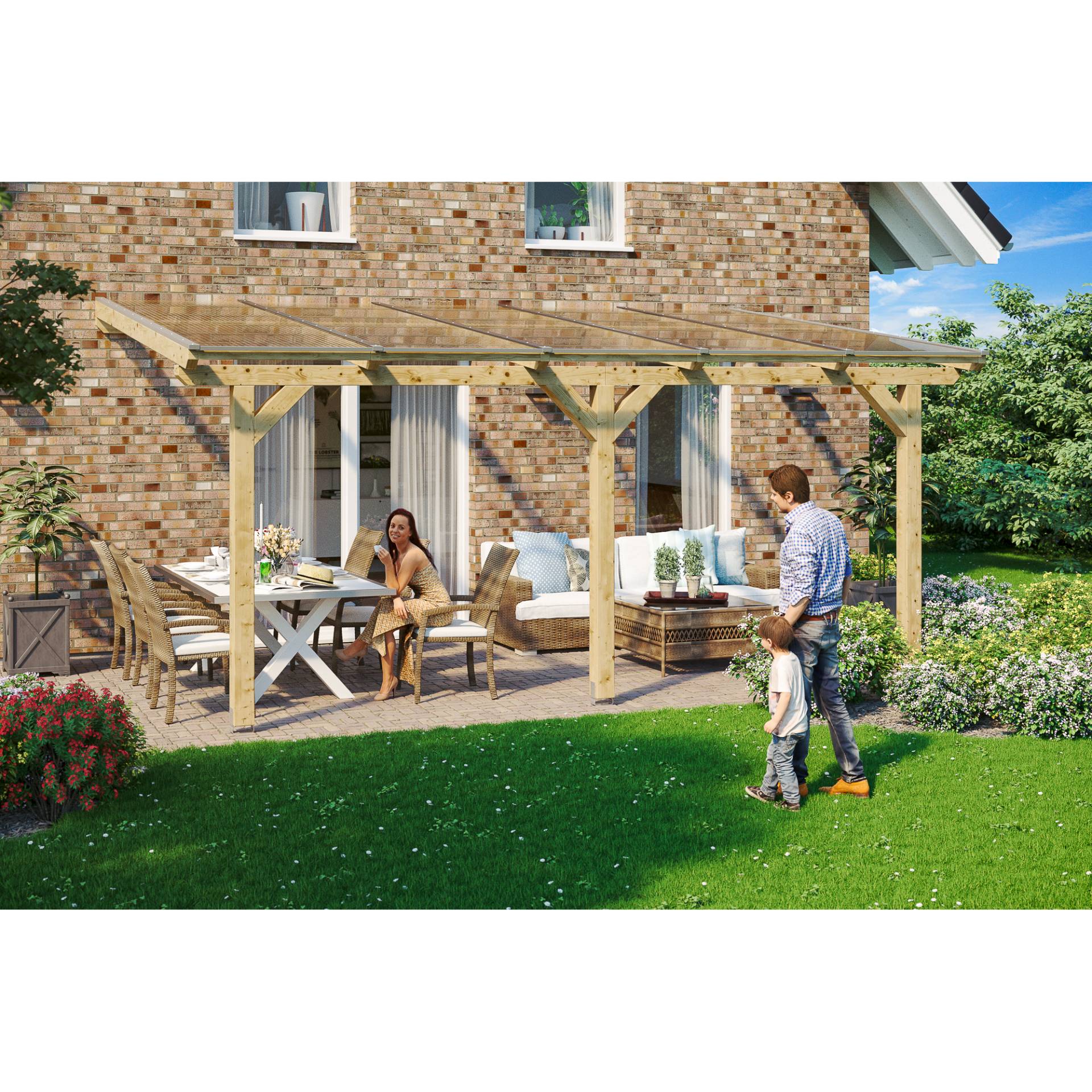 SKAN HOLZ Terrassenüberdachung 'Andria' 541 x 300 cm Leimholz Doppelstegplatten natur SKAN HOLZ Terrassenüberdachung 'Andria' 541 x 300 cm Leimholz Doppelstegplatten natur von SKAN HOLZ