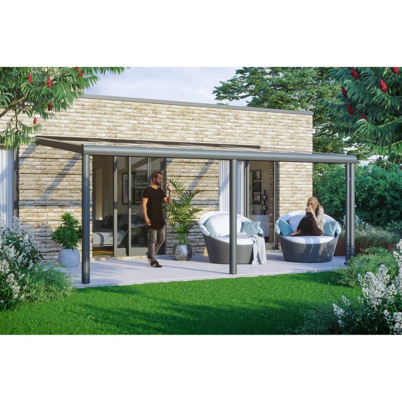 SKAN HOLZ Terrassenüberdachung 'Garda' 541 x 257 cm Aluminium Doppelstegplatten anthrazit von SKAN HOLZ