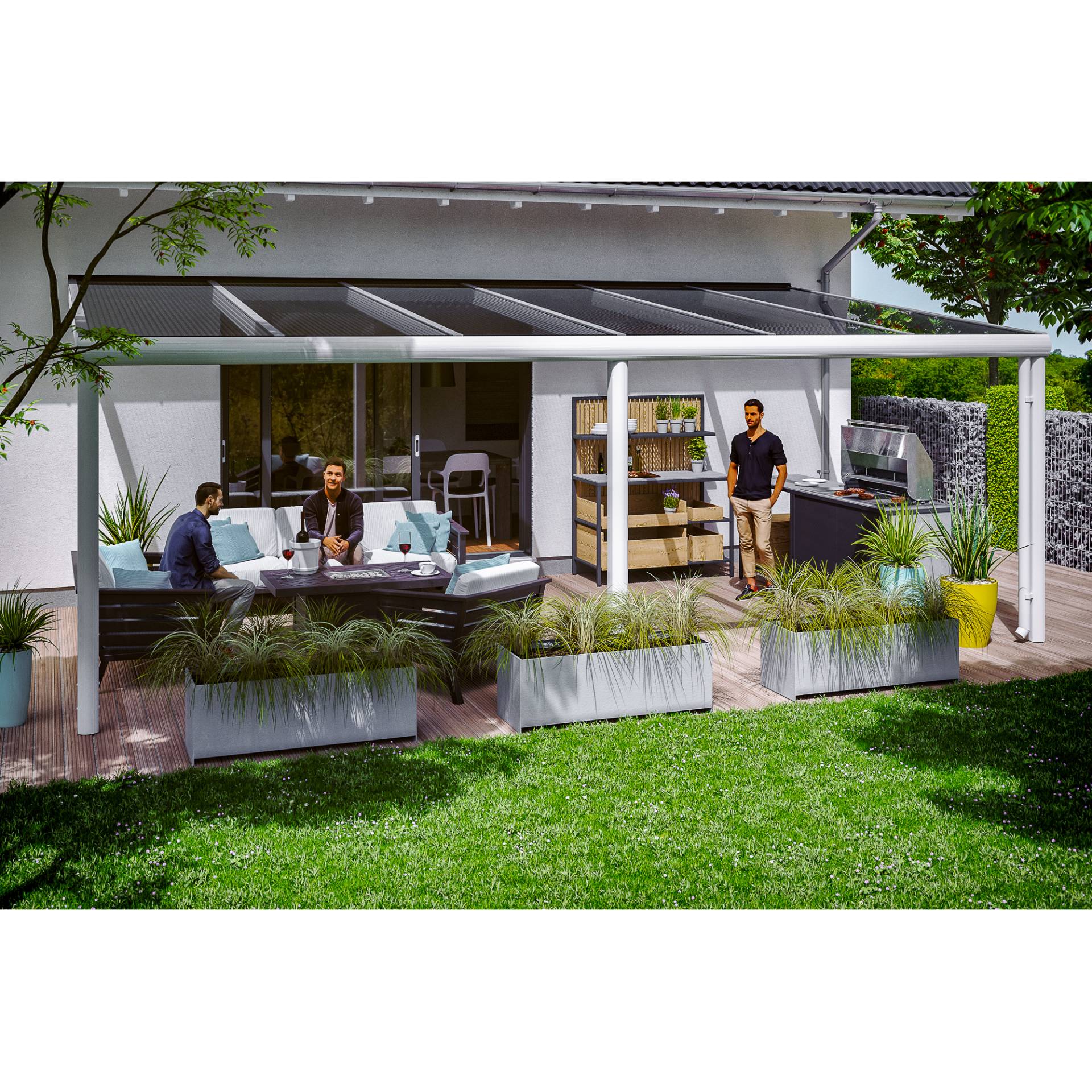 SKAN HOLZ Terrassenüberdachung 'Garda' 648 x 257 cm Aluminium Doppelstegplatten weiß SKAN HOLZ Terrassenüberdachung 'Garda' 648 x 257 cm Aluminium Doppelstegplatten weiß von SKAN HOLZ
