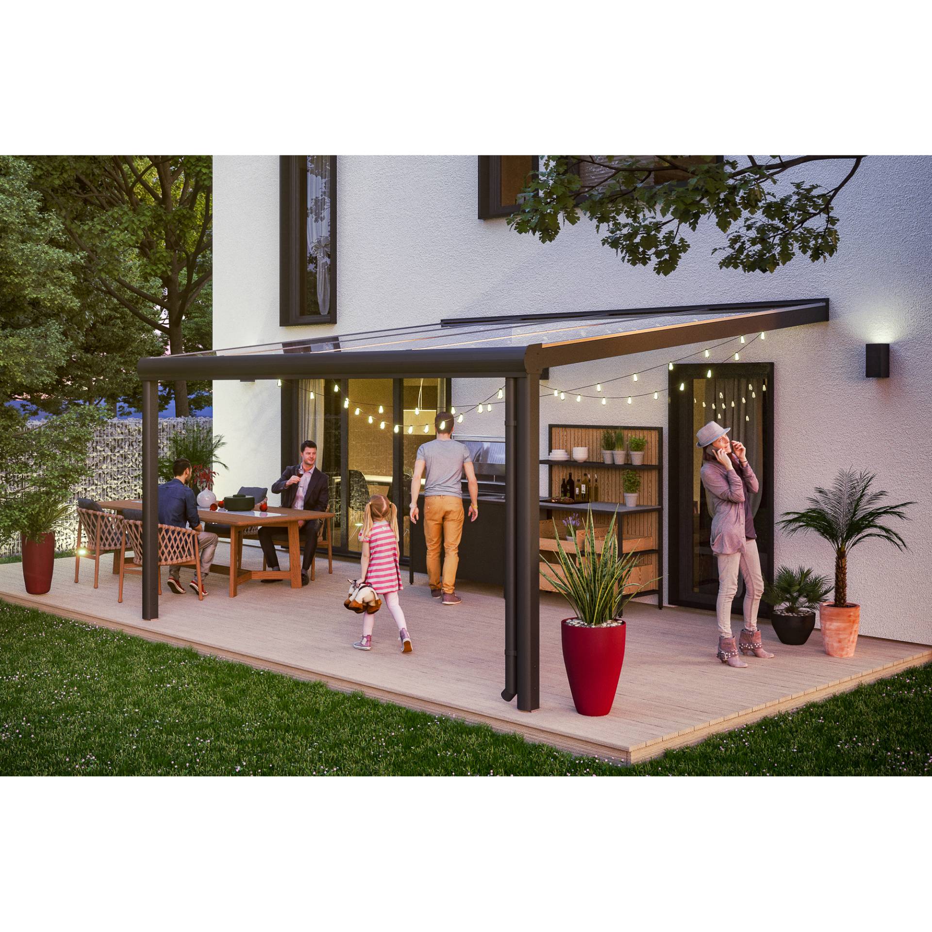 SKAN HOLZ Terrassenüberdachung 'Genua' 434 x 357 cm Aluminium Doppelstegplatten anthrazit SKAN HOLZ Terrassenüberdachung 'Genua' 434 x 357 cm Aluminium Doppelstegplatten anthrazit von SKAN HOLZ