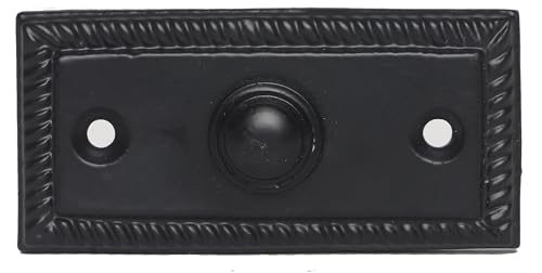 Skandh Türklingel aus Eisen, mit Druckknopf, schwarz, pulverbeschichtet, Vintage, dekorative Türklingel mit einfacher Installation, 8,9 x 3,8 cm, D-5010 von SKANDH