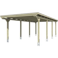 SKANHOLZ Carport »Emsland«, BxT: 404 x 846 cm, Firsthöhe: 242 cm, farbbehandelt - grau von SKANHOLZ