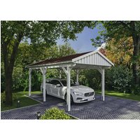 SKANHOLZ Carport »Fichtelberg«, BxT: 317 x 566 cm, Firsthöhe: 303 cm, lasiert - weiss von SKANHOLZ