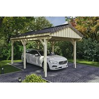 SKANHOLZ Carport »Fichtelberg«, BxT: 317 x 566 cm, Firsthöhe: 303 cm, unbehandelt - beige von SKANHOLZ