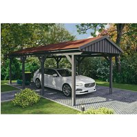 SKANHOLZ Carport »Fichtelberg«, BxT: 317 x 808 cm, Firsthöhe: 303 cm, lasiert - grau von SKANHOLZ