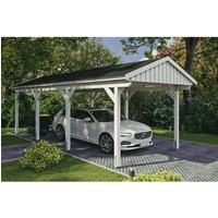 SKANHOLZ Carport »Fichtelberg«, BxT: 317 x 808 cm, Firsthöhe: 303 cm, lasiert - weiss von SKANHOLZ