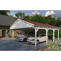 SKANHOLZ Carport »Fichtelberg«, BxT: 618 x 808 cm, Firsthöhe: 362 cm, lasiert - weiss von SKANHOLZ