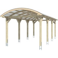 SKANHOLZ Carport »Franken«, BxT: 376 x 755 cm, Firsthöhe: 293 cm, lasiert - beige von SKANHOLZ