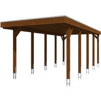 SKANHOLZ Carport »Friesland«, BxT: 314 x 708 cm, Firsthöhe: 241 cm, farbbehandelt - braun von SKANHOLZ