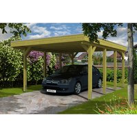 SKANHOLZ Carport »Friesland«, BxT: 397 x 555 cm, Firsthöhe: 241 cm, imprägniert - braun von SKANHOLZ