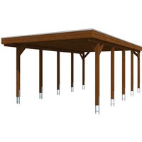 SKANHOLZ Carport »Friesland«, BxT: 397 x 708 cm, Firsthöhe: 241 cm, farbbehandelt - braun von SKANHOLZ