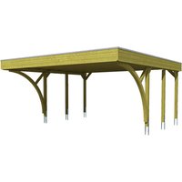 SKANHOLZ Carport »Friesland Set 8«, BxT: 557 x 555 cm, Firsthöhe: 254 cm, imprägniert - braun von SKANHOLZ