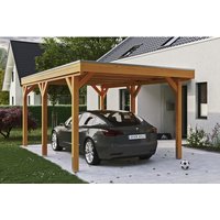 SKANHOLZ Carport »Grunewald«, BxT: 321 x 554 cm, Firsthöhe: 243 cm, lasiert - beige von SKANHOLZ