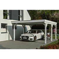 SKANHOLZ Carport »Grunewald«, BxT: 427 x 554 cm, Firsthöhe: 251 cm, lasiert - weiss von SKANHOLZ