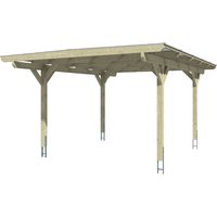 SKANHOLZ Carport »Odenwald«, BxT: 428 x 541 cm, Firsthöhe: 238 cm, lasiert - braun von SKANHOLZ