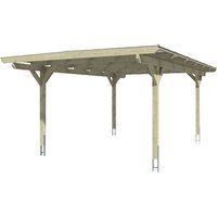 SKANHOLZ Carport »Odenwald«, BxT: 428 x 648 cm, Firsthöhe: 238 cm, lasiert - beige von SKANHOLZ