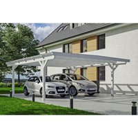 SKANHOLZ Carport »Odenwald«, BxT: 640 x 648 cm, Firsthöhe: 244 cm, lasiert - weiss von SKANHOLZ