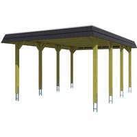 SKANHOLZ Carport »Spessart«, BxT: 396 x 589 cm, Firsthöhe: 244 cm, farbbehandelt - braun von SKANHOLZ