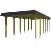 SKANHOLZ Carport »Spessart«, BxT: 396 x 893 cm, Firsthöhe: 244 cm, farbbehandelt - braun von SKANHOLZ