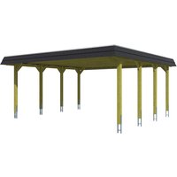 SKANHOLZ Carport »Spessart«, BxT: 585 x 589 cm, Firsthöhe: 250 cm, imprägniert - gruen von SKANHOLZ