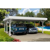 SKANHOLZ Carport »Spessart«, BxT: 611 x 604 cm, Firsthöhe: 258 cm, lasiert - weiss von SKANHOLZ