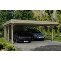 SKANHOLZ Carport »Spessart«, BxT: 611 x 846 cm, Firsthöhe: 258 cm, unbehandelt - beige von SKANHOLZ